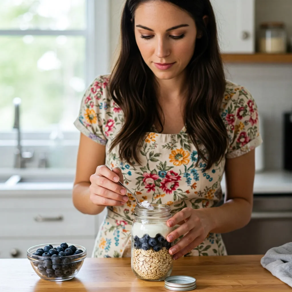 Blueberry Overnight Oat and Yogurt Recipe