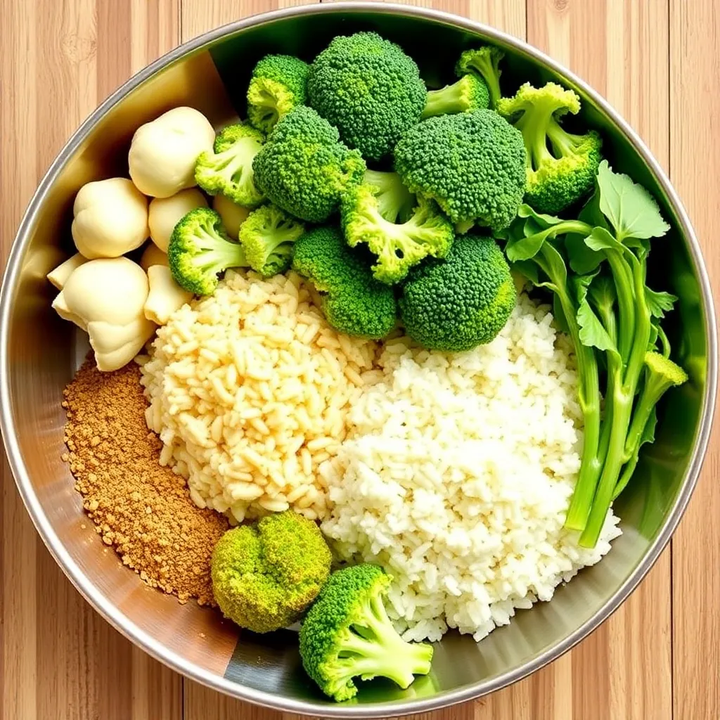 Cheesy Broccoli and Cauliflower Rice Ingredients