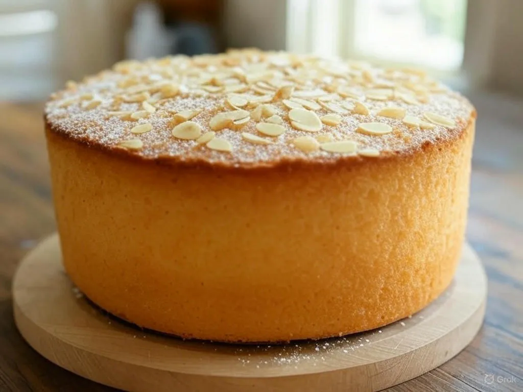 Light Peach Cake with Almond Flour